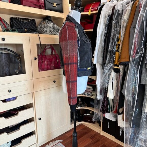 Sonia Rykiel Plaid Print Denim Jacket Size M - Picture 2 of 7